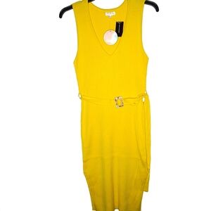 Ashley Stewart Jolie & Joy Bodycon Midi Dress Yellow